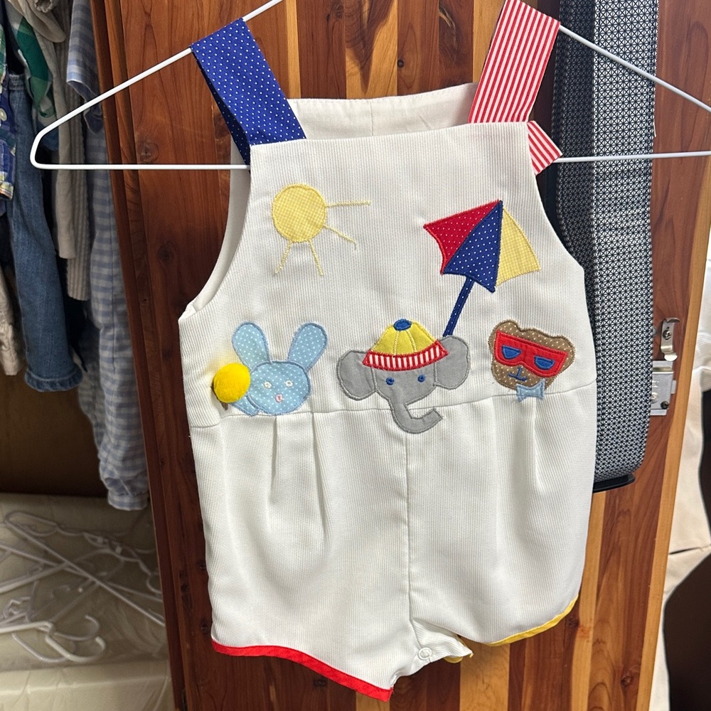 Adorable White Baby Romper with Colorful Appliques